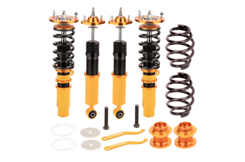 Койловери Maxpeedingrods BMW E46 з регулюванням жорсткості амортизатора YELLOW